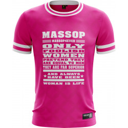 T-shirt Massop manches courtes unisexe rose blanc