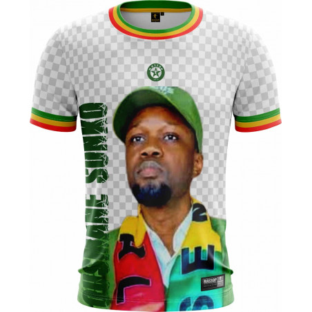 t-shirt Ousmane sonko manches courtes blanc