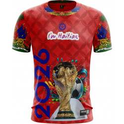 T-SHIRT MASSOP HAITI MANCHES COURTES HOMME ROUGE COUPE DU MONDE 2026
