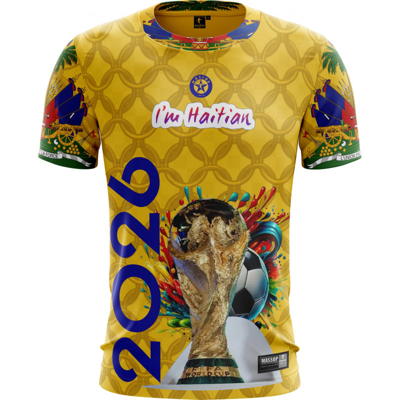 T-shirt Massop Manches Courtes Haiti Jaune coupe du monde 2026