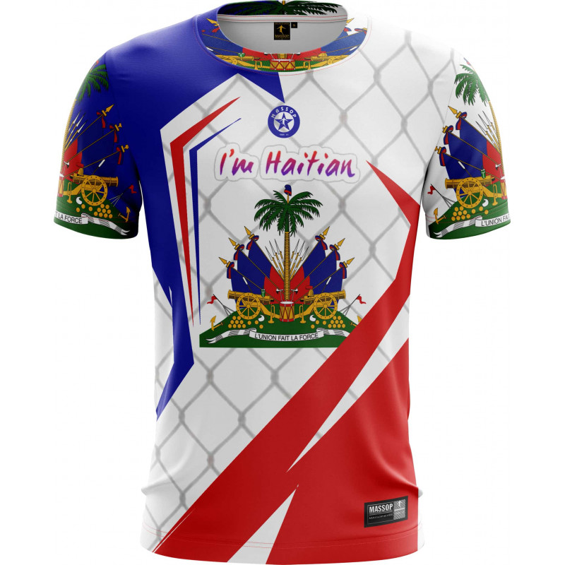 T-shirt Massop Haïti - Édition Tricolore Bleu Blanc Rouge