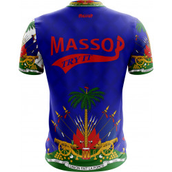 T-shirt Massop haïti manches courtes bleu,blanc,rouge