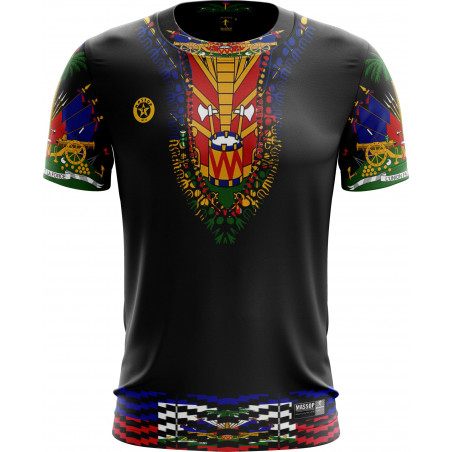 T-shirt Haïti Unisexe manches courtes,noir