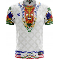 T-shirt Haïti Unisexe manches courtes,Blanc