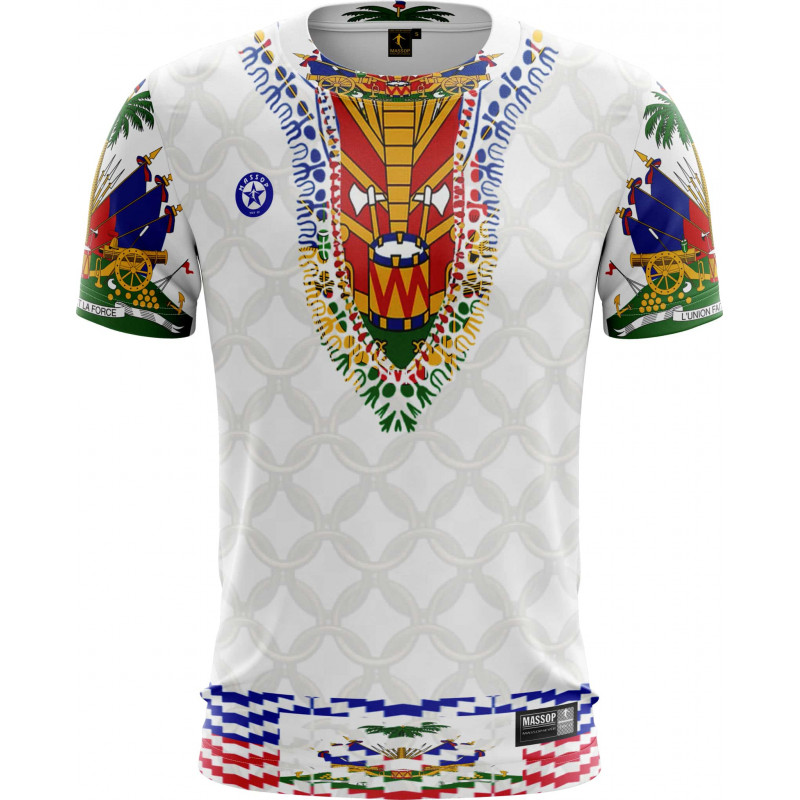 T-shirt Haïti Unisexe manches courtes,Blanc
