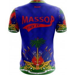 T-shirt Haiti manches courtes bleu rouge blanc