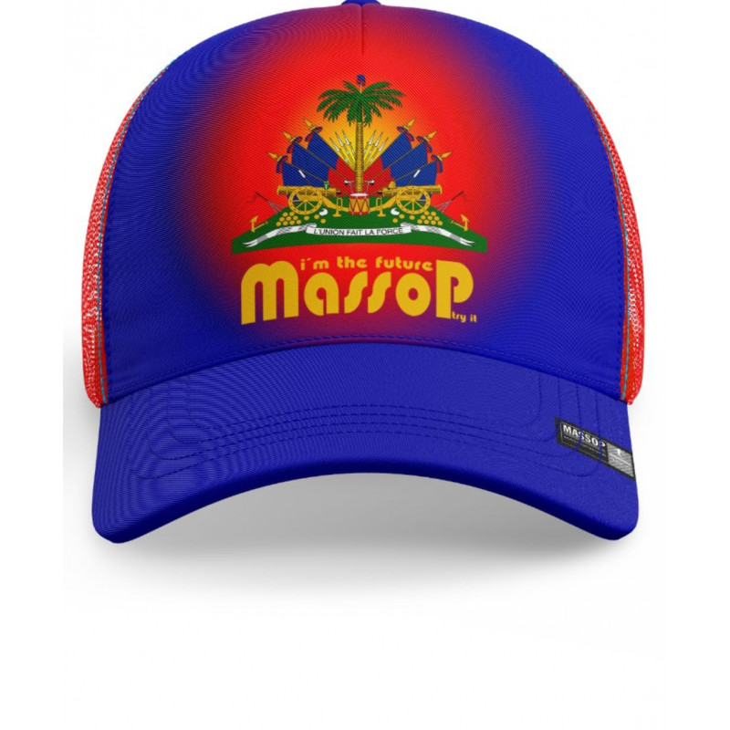 Casquette Haïti logo armoiries d'Haïti bleue
