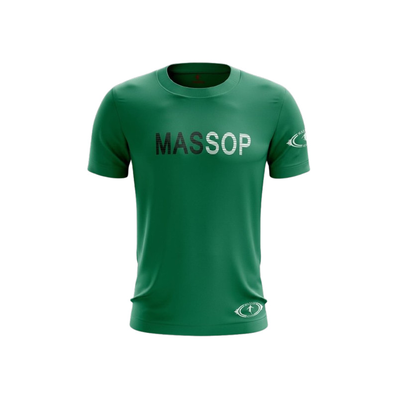 T-shirt Massop Homme Vert et Blanc - Coton Sport & Lifestyle