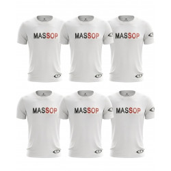 T-Shirt Sport Homme Massop - Blanc, Noir & Rouge | Performance