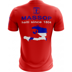 T-SHIRT MASSOP HAITI ROUGE BLANC BLEU