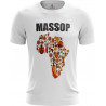 T-SHIRT MASSOP MANCHES COURTES HOMME BLANC  CARTE D'AFRIQUE
